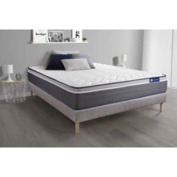 Actisom Somier gris + colchón con espuma viscoelástica 120 x 195