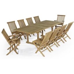 TECK Attitude Conjunto de muebles de jardín de teca maciza 10 plazas