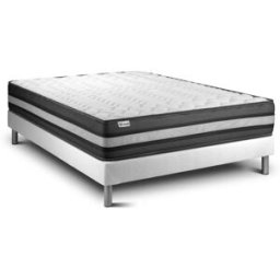 Vitalit Somier blanco + colchón con espuma viscoelástica 160 x 190