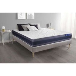 Actisom Somier gris + colchón con espuma viscoelástica 120 x 195