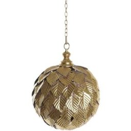 NIYLO Lámpara de techo hojas de acero dorado 30x30x39 cm