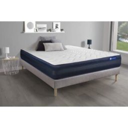Actisom Somier gris + colchón con espuma viscoelástica 120 x 195