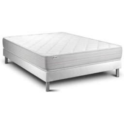 Vitalit Somier blanco + colchón con espuma viscoelástica 160 x 190
