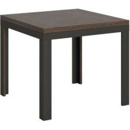Itamoby Mesa tipo libro 90x90/180 cm efecto madera nogal, hierro