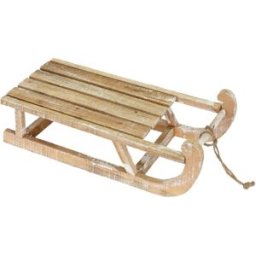 ECD Germany Trineo de madera marrón-natural 50,5x13,5x23,5cm decoración navideña