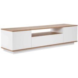 Calicosy Mueble tv 3 puertas y 1 nicho l180 cm - blanco y madera