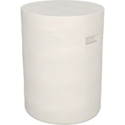Maison Pavane Mesa auxiliar redonda blanca de fibra de arcilla efecto cemento d35 cm