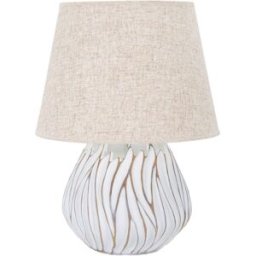 Mauro Ferretti Lámpara de mesa en resina blanca con pantalla beige ø cm 35x48