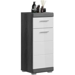 Xonox.home Mueble de baño scout 1 puerta, 1 cajón blanco alto brillo, color humo