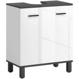 Homcom Mueble bajo lavabo 60x34x70 cm blanco brillante