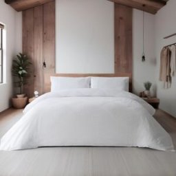 Casa da Laura Funda nórdica geométrico 100% algodón blanco cama 105 cm (180 x 220 cm