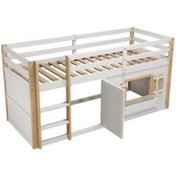 ComfortXL Cama alta infantil zona de juegos blanca 90x200 cm
