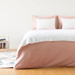 Casa da Laura Funda nórdica rombos 100% algodón rosa cama 135/150 cm (240 x 220 cm