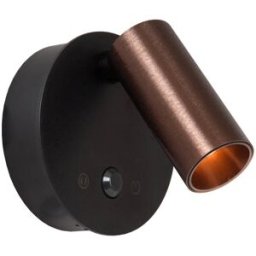 Lucide Foco de pared de aluminio con 1 led integrado, café