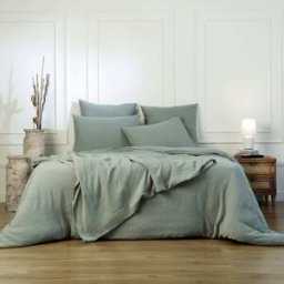 Febronie Juego de cama (65x65) algodón verde celadón 140x200