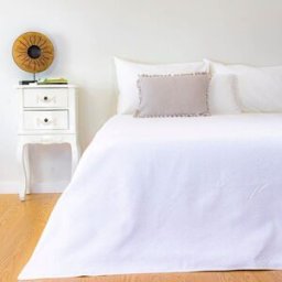 Casa da Laura Funda nórdica rombos 100% algodón blanco cama 135/150 cm (240 x 220 cm