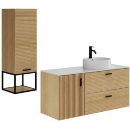 Unique Conjunto de baño efecto madera color natural claro
