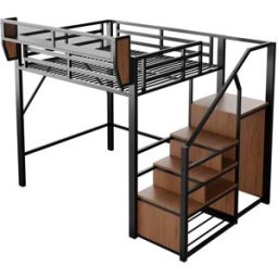 ComfortXL Cama alta infantil con almacenaje modular y led 140 x 200 cm