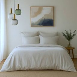 Febronie Juego de cama (65x65) algodón beige grisaceo 260x240