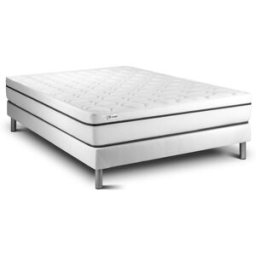 Vitalit Somier blanco + colchón con espuma viscoelástica 135 x 190