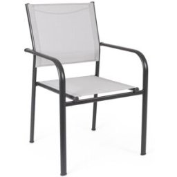 Bizzotto Conjunto de 6 sillas de acero gris