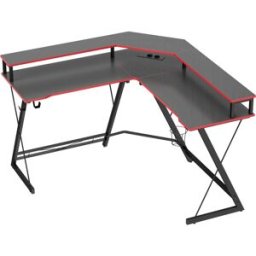 Homcom Escritorio esquinero 128x128x88 cm negro