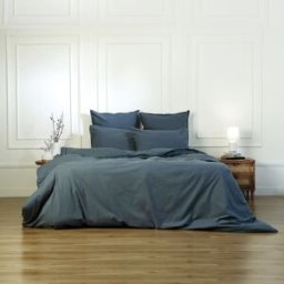 Febronie Juego de cama (65x65) algodón azul tormenta 260x240