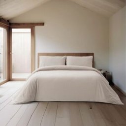 Casa da Laura Funda nórdica geométrico 100% algodón marrón cama 105 cm (180 x 220 cm