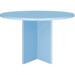 RNT by Really Nice Things Mesa de comedor redonda tablero laminado de 3cm azul cornish 120cm