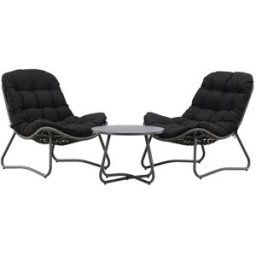 ebuy24 Conjunto de salón cala 2 sillones, 1 mesa de centro color antracita