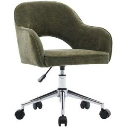 sweeek Silla de oficina infantill con ruedas ajustable, verde kaki