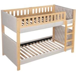 ComfortXL Litera infantil bordes acolchados gris natural 90x200 cm