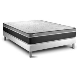 Vitalit Somier blanco + colchón con espuma viscoelástica 150 x 190