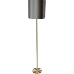 QAZQA Lámpara de pie latón con pantalla terciopelo verde 40 cm