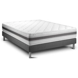 Vitalit Somier gris + colchón con espuma viscoelástica 160 x 190