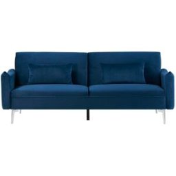 Concept Usine Sofá de diseño cama de 3 plazas en terciopelo azul