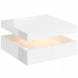 Homcom Mesa de centro 78x78x40 cm blanco brillante