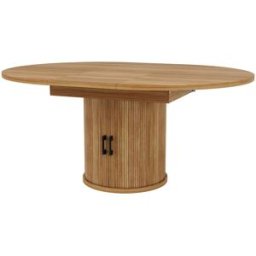 Urban Meuble Mesa de comedor extensible (118-158 cm) redonda con almacenamiento