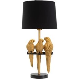 Mauro Ferretti Lámpara de mesa en metal dorado con loros ø cm 30x62,5