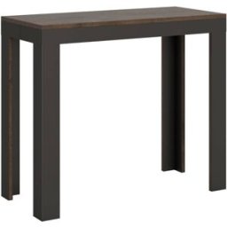 Itamoby Consola extensible 90x40/300 cm efecto madera nogal, hierro