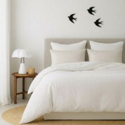 Febronie Juego de cama (50x70) algodón blanco / arena 240x220
