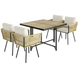 Outsunny Conjunto de jardín 110x110x74 cm beige