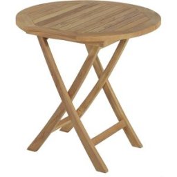 TECK Attitude Mesa plegable redonda de teca maciza ø 75 cm