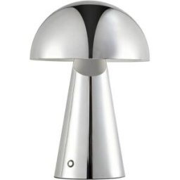 Lindby Lámpara de mesa led de metal plateado