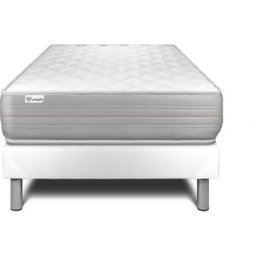 Vitalit Somier blanco + colchón con espuma viscoelástica 120 x 190