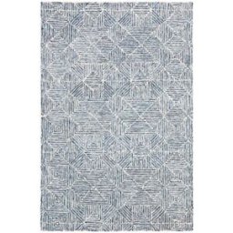 Safavieh Alfombra moderno de lana azul/blanco, 91 x 152 cm