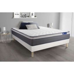Actisom Somier blanco + colchón con espuma viscoelástica 120 x 195