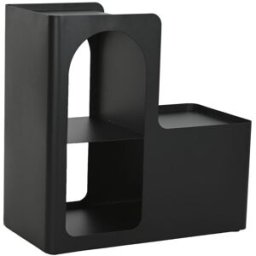 NIYLO Mesita auxiliar de acero negro 60x30x60 cm