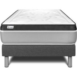 Vitalit Somier gris + colchón con espuma viscoelástica 120 x 190