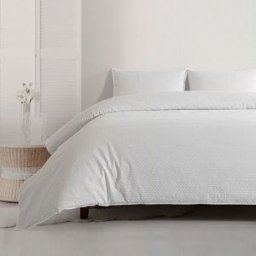 Casa da Laura Funda nórdica lunares 100% algodón blanco cama 135/150 cm (240 x 220 c